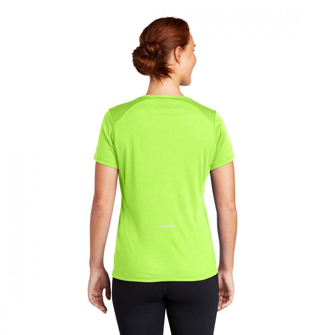 French Creek Racing Ladies Scoop Neck Neon Yellow T-Shirt Back