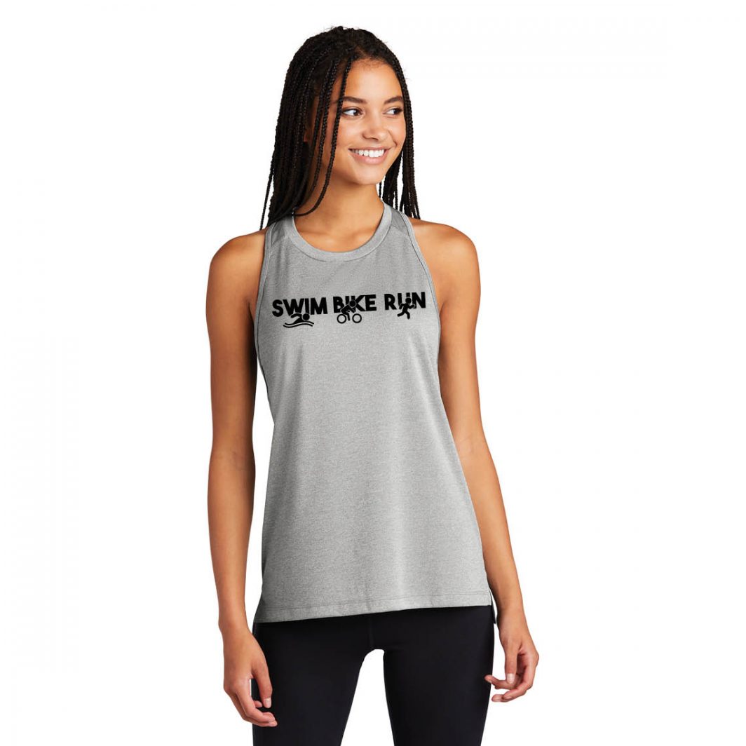 Swim Bike Run Ladies Racerback Tank