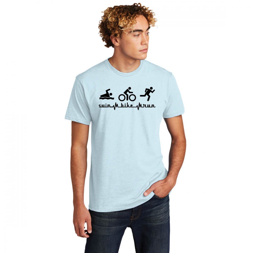 Swim Bike Run Pulse Ice Blue Unisex T-Shirt