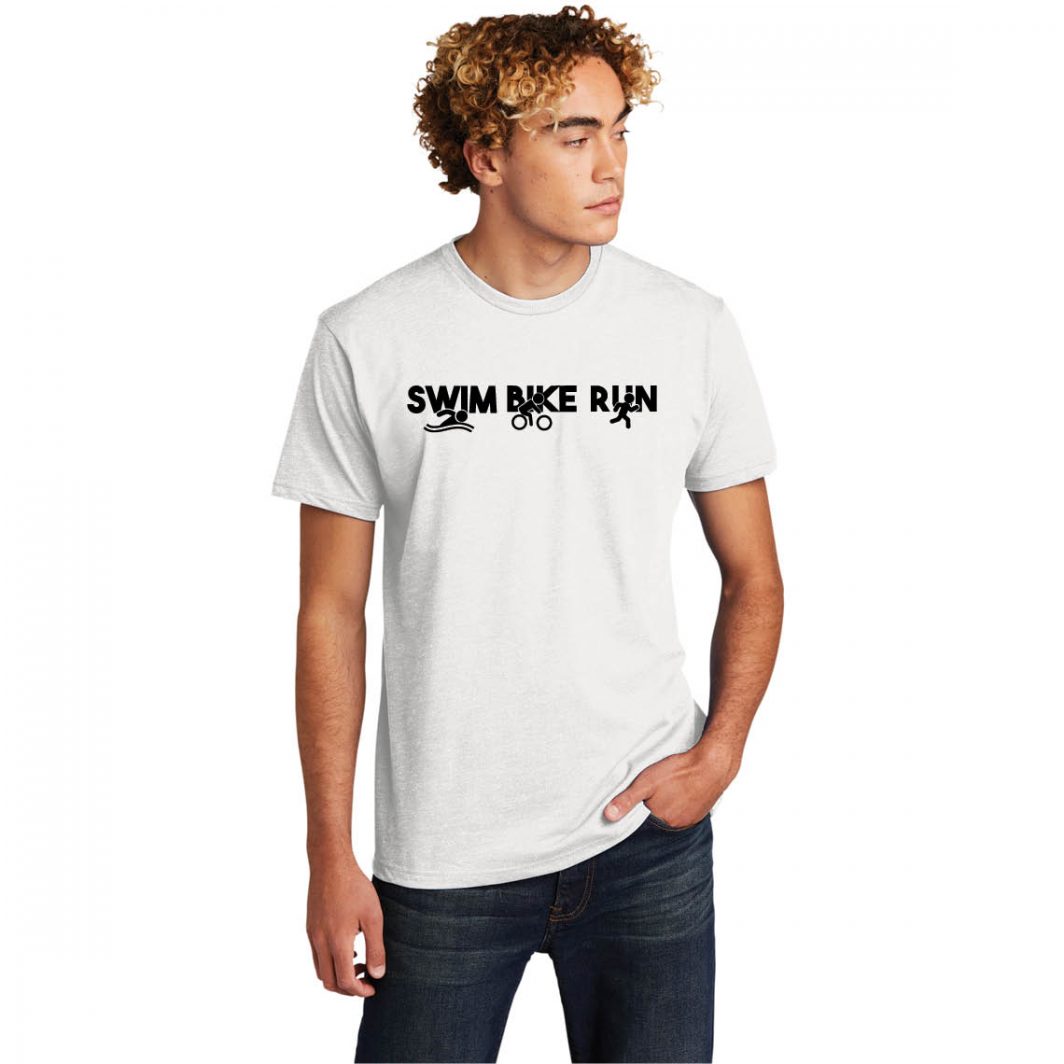 Swim Bike Run White Unisex T-Shirt