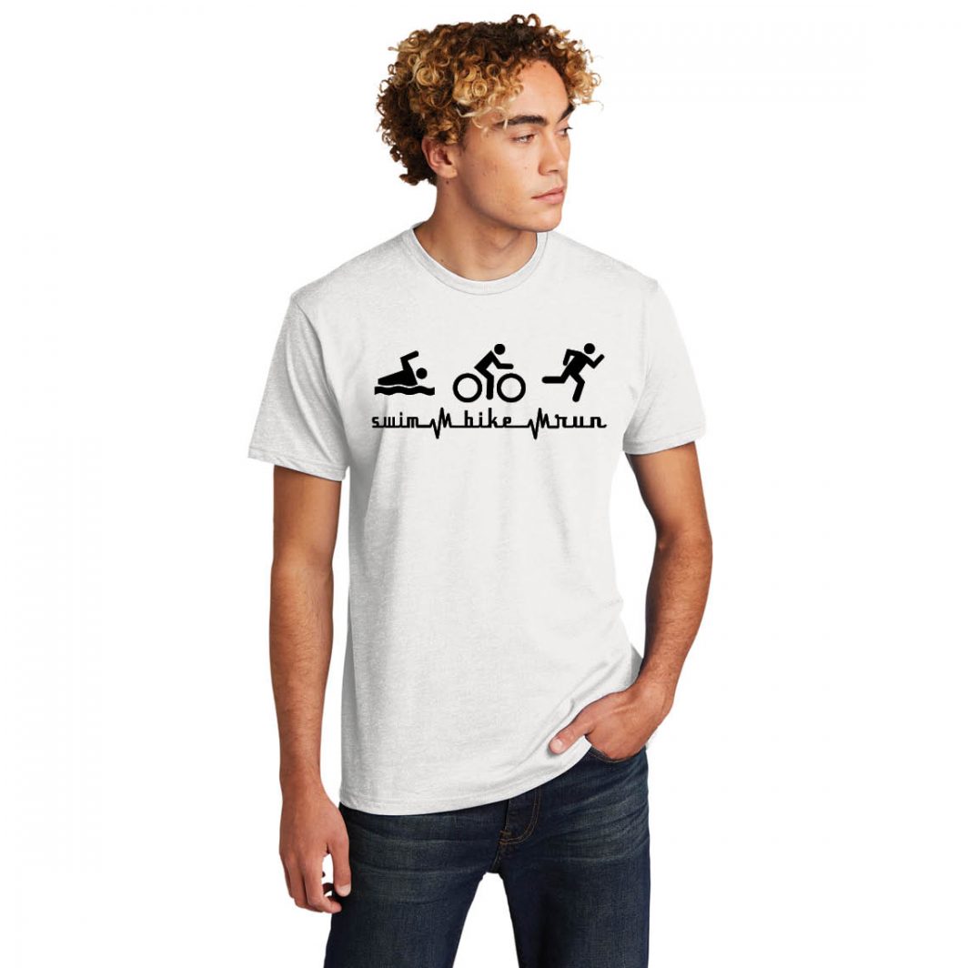 Swim Bike Run Pulse White Unisex T-Shirt