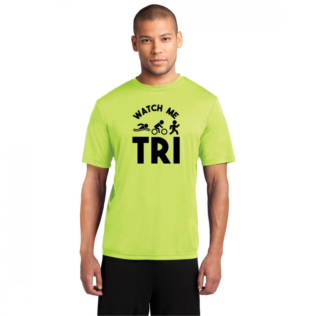 Watch Me Tri Neon Yellow Performance Tee